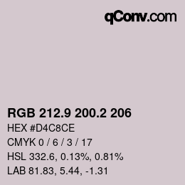 カラーコード: RGB 212.9 200.2 206 | qconv.com