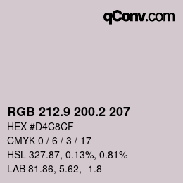 Color code: RGB 212.9 200.2 207 | qconv.com
