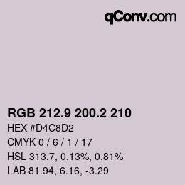 Color code: RGB 212.9 200.2 210 | qconv.com