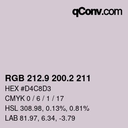 カラーコード: RGB 212.9 200.2 211 | qconv.com