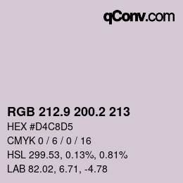 カラーコード: RGB 212.9 200.2 213 | qconv.com
