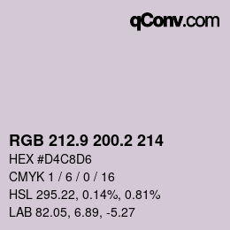 Color code: RGB 212.9 200.2 214 | qconv.com