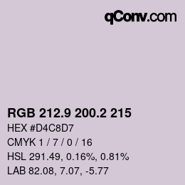 Color code: RGB 212.9 200.2 215 | qconv.com