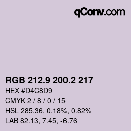 Color code: RGB 212.9 200.2 217 | qconv.com