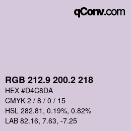 カラーコード: RGB 212.9 200.2 218 | qconv.com