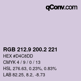 Color code: RGB 212.9 200.2 221 | qconv.com