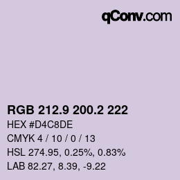 Color code: RGB 212.9 200.2 222 | qconv.com
