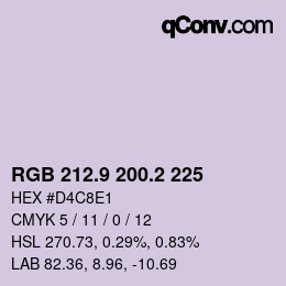 カラーコード: RGB 212.9 200.2 225 | qconv.com