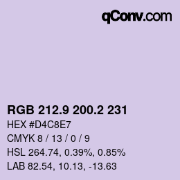 Color code: RGB 212.9 200.2 231 | qconv.com
