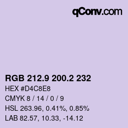 Color code: RGB 212.9 200.2 232 | qconv.com