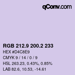 Color code: RGB 212.9 200.2 233 | qconv.com