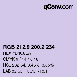 Color code: RGB 212.9 200.2 234 | qconv.com