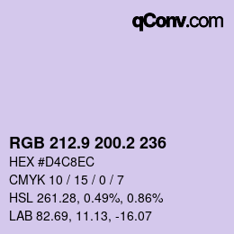 Color code: RGB 212.9 200.2 236 | qconv.com