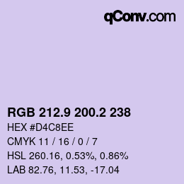 Color code: RGB 212.9 200.2 238 | qconv.com