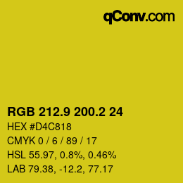 カラーコード: RGB 212.9 200.2 24 | qconv.com