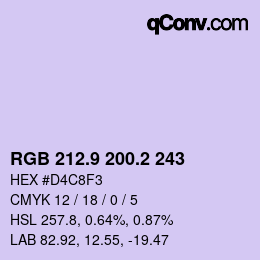 カラーコード: RGB 212.9 200.2 243 | qconv.com