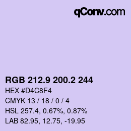 Color code: RGB 212.9 200.2 244 | qconv.com