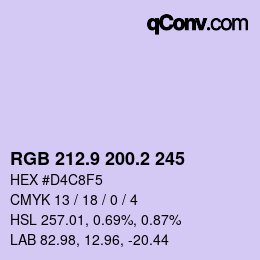 Color code: RGB 212.9 200.2 245 | qconv.com