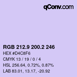 Color code: RGB 212.9 200.2 246 | qconv.com