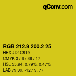 カラーコード: RGB 212.9 200.2 25 | qconv.com