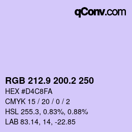 Color code: RGB 212.9 200.2 250 | qconv.com