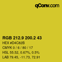 カラーコード: RGB 212.9 200.2 43 | qconv.com