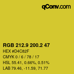 カラーコード: RGB 212.9 200.2 47 | qconv.com