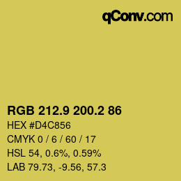 カラーコード: RGB 212.9 200.2 86 | qconv.com