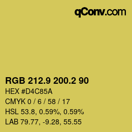 カラーコード: RGB 212.9 200.2 90 | qconv.com