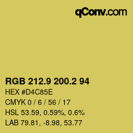 カラーコード: RGB 212.9 200.2 94 | qconv.com