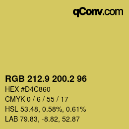 カラーコード: RGB 212.9 200.2 96 | qconv.com