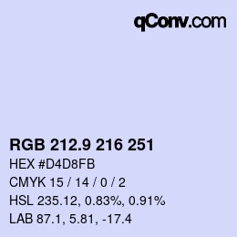 Color code: RGB 212.9 216 251 | qconv.com
