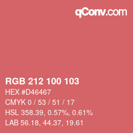 Color code: RGB 212 100 103 | qconv.com
