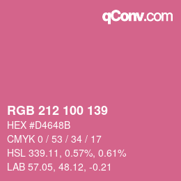 Color code: RGB 212 100 139 | qconv.com