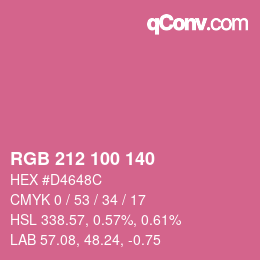 Color code: RGB 212 100 140 | qconv.com
