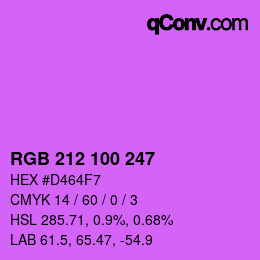Color code: RGB 212 100 247 | qconv.com