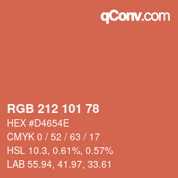 Farbcode: RGB 212 101 78 | qconv.com