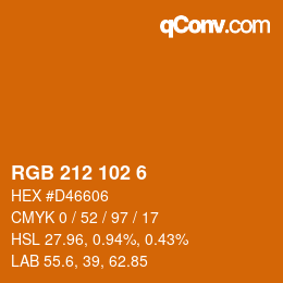 Color code: RGB 212 102 6 | qconv.com