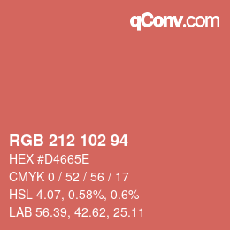 Color code: RGB 212 102 94 | qconv.com