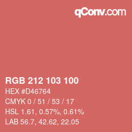 Color code: RGB 212 103 100 | qconv.com