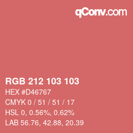 Farbcode: RGB 212 103 103 | qconv.com