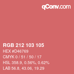 Farbcode: RGB 212 103 105 | qconv.com