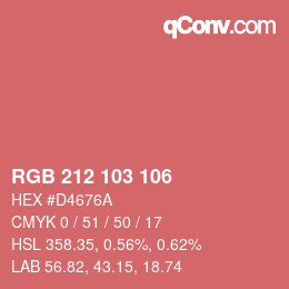 Color code: RGB 212 103 106 | qconv.com