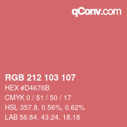 Color code: RGB 212 103 107 | qconv.com