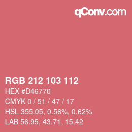 Color code: RGB 212 103 112 | qconv.com