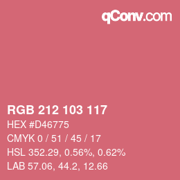 Color code: RGB 212 103 117 | qconv.com