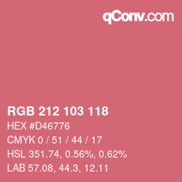 Color code: RGB 212 103 118 | qconv.com