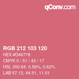 Color code: RGB 212 103 120 | qconv.com