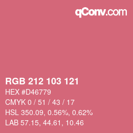 Color code: RGB 212 103 121 | qconv.com