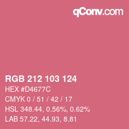 Color code: RGB 212 103 124 | qconv.com